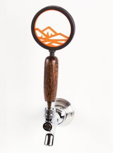 Custom Beer Taps, single orange facing left