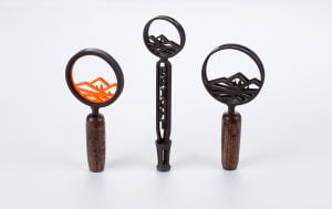 Knockout Knobs Bright Idea Beer Tap round 3 samples with orange