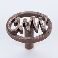 Custom Cabinetry Hardware, CWW logo knob