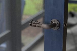 Custom Door Handles, in use black steel
